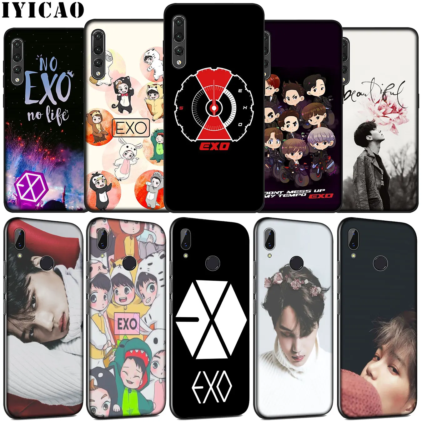 IYICAO EXO BaekHyun XIUMIN LAY Soft Silicone Phone Case for Huawei P30 P20 Pro P10 P9 Lite Mini 2017 2016 Cover P Smart Z 2019 | Мобильные