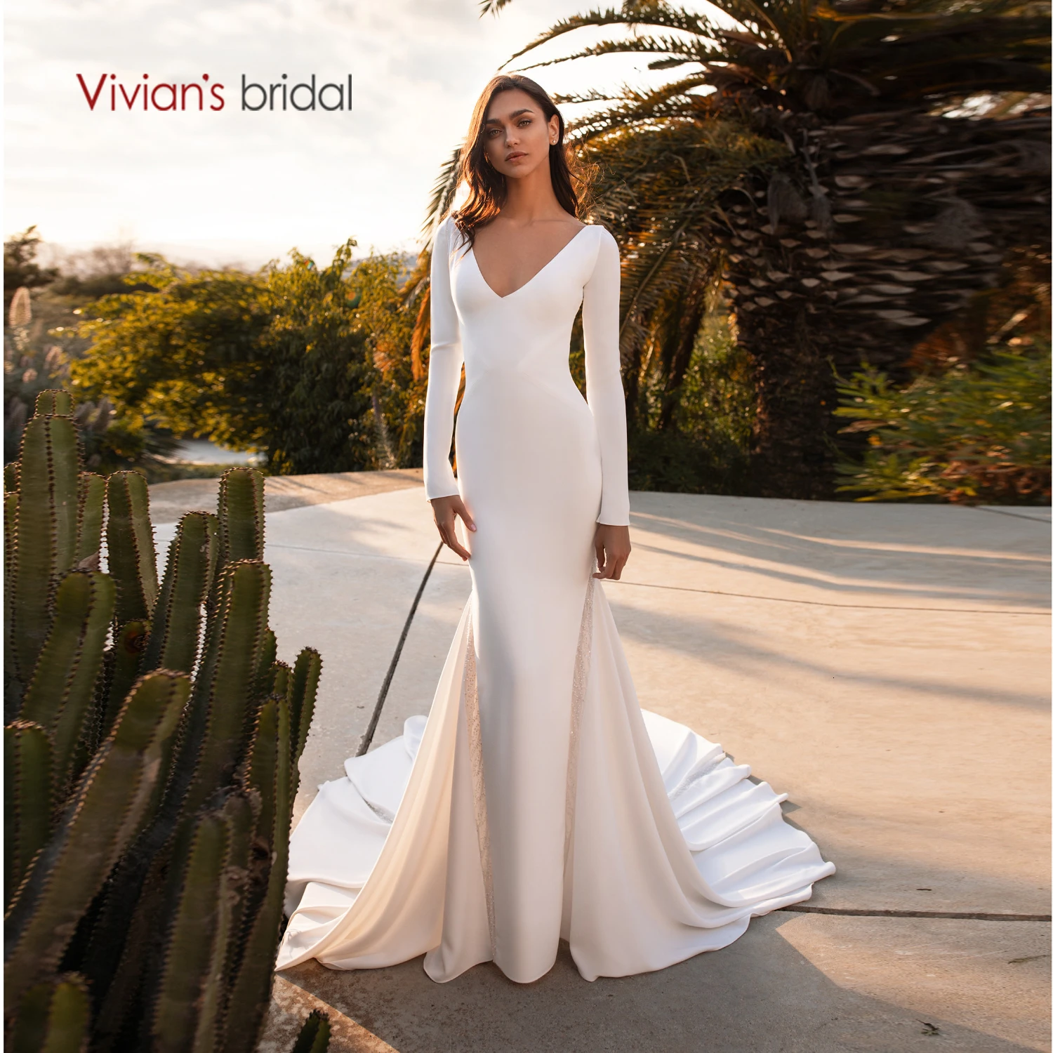 Vivian's Bridal винтажное мягкое Пятнистое свадебное платье русалки сексуальное с
