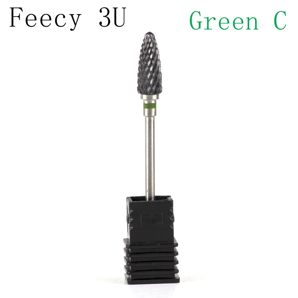 Фрезер для маникюра ногтей-дюймовые сверла для сверления, электрическая дрель для маникюра машина керамическая фреза фрезы педикюр бит аксессуары для ногтей - Цвет: Feecy 3U Green C
