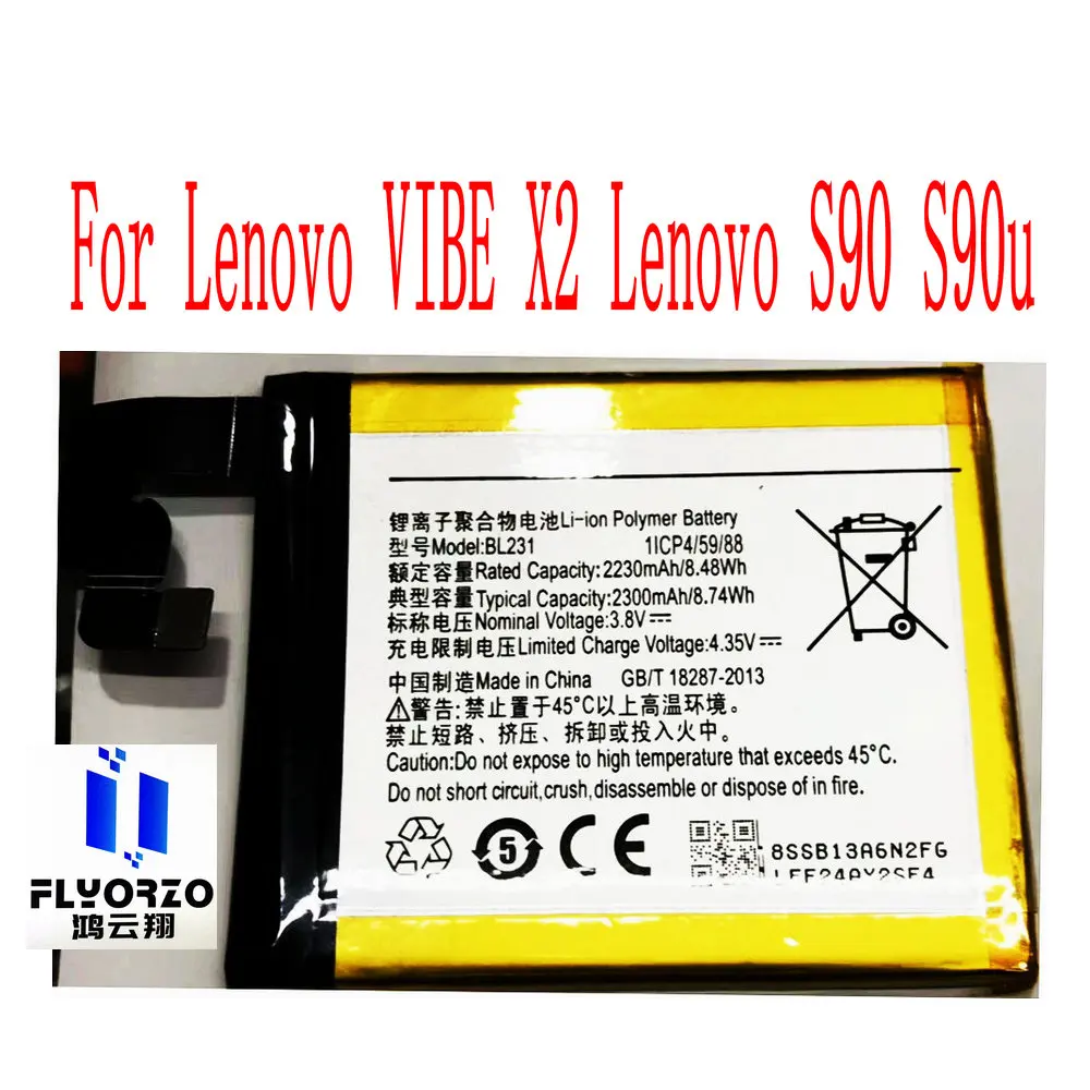 

High Quality 2300mAh BL231Battery For Lenovo VIBE X2 Lenovo S90 S90u Mobile Phone