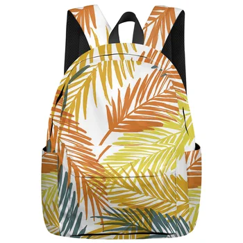 

Tropical Leaf Pattern Seamless Pattern Backpack Interior Key Chain Holder Luxury Backpack Arcuate Shoulder Strap
