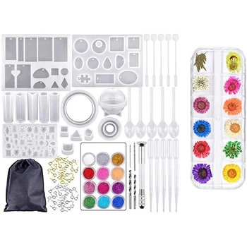 

DIY Jewelry Mold Set,Epoxy Glue Jewelry Craft Making Kit,Silicone Casting Molds Tools Set,Bangle Pendant Jewelry Silicone Mold