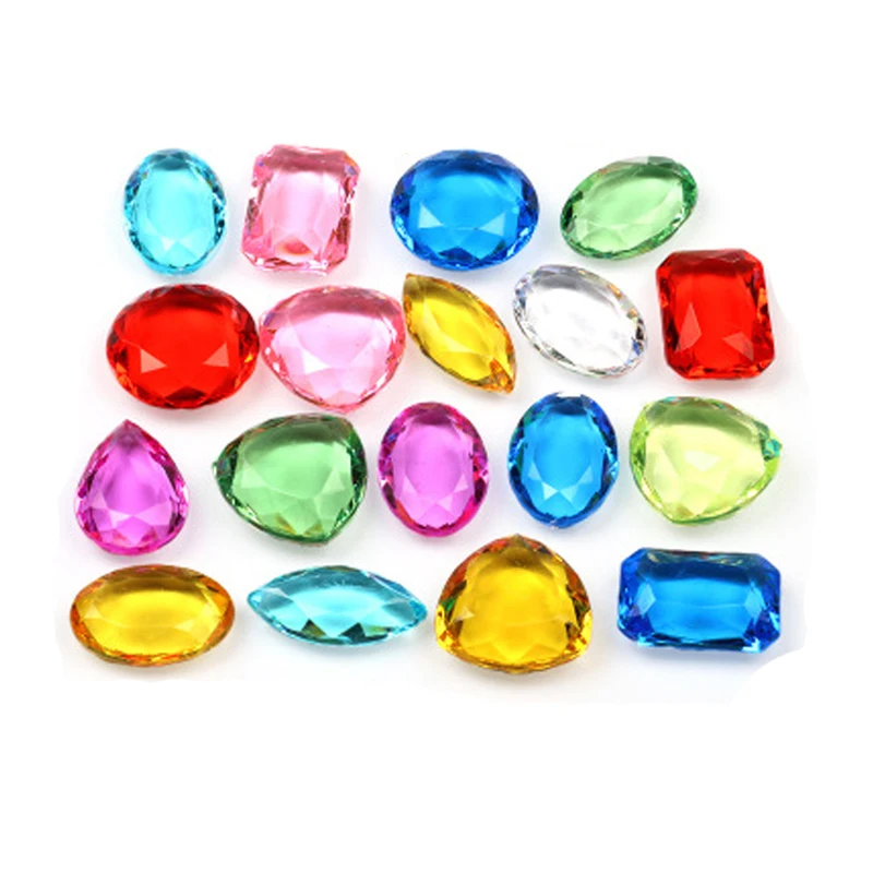 10/20/30Pieces 25mm Acrylic Rectangular oval Diamond Stone Game Pieces For Board Games Accessories Child gift