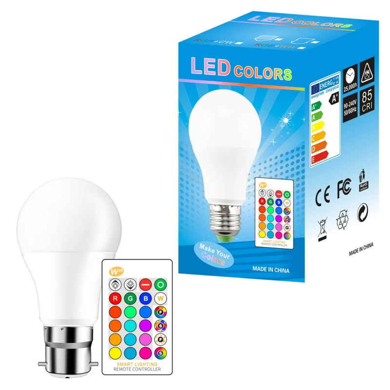 

10W LED Lamp Bulbs RGBW Color Changing Bulb, Smart Light lamp Dimmable Memory Infrared Remote Control Memory Mode LED light Bulb
