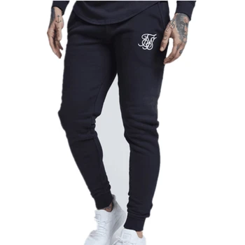 

OLOME New Autumn Cotton Sweatpants Men Fashion Embroidery Long Pants Mens Skinny Gyms Fitness Jogging Pants Lightweight