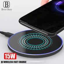 Qi Wireless Charger 15W Fast Charging Pad for Samsung Note 10 Huawei Mate 20 Pro Wireless Quick Charging for iPhone X Xs 8 Plus