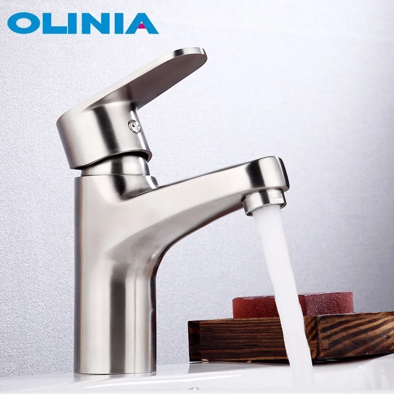 Смеситель для раковины из нержавеющей стали Olinia 304 матовый бесшовный смеситель