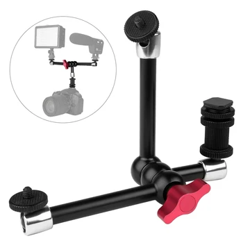 

ic Arm,3 Arms Adjustable Articulating Friction Arm Camera Bracket Compatible with DSLR Camera Rig LED Monitor LED Video Light