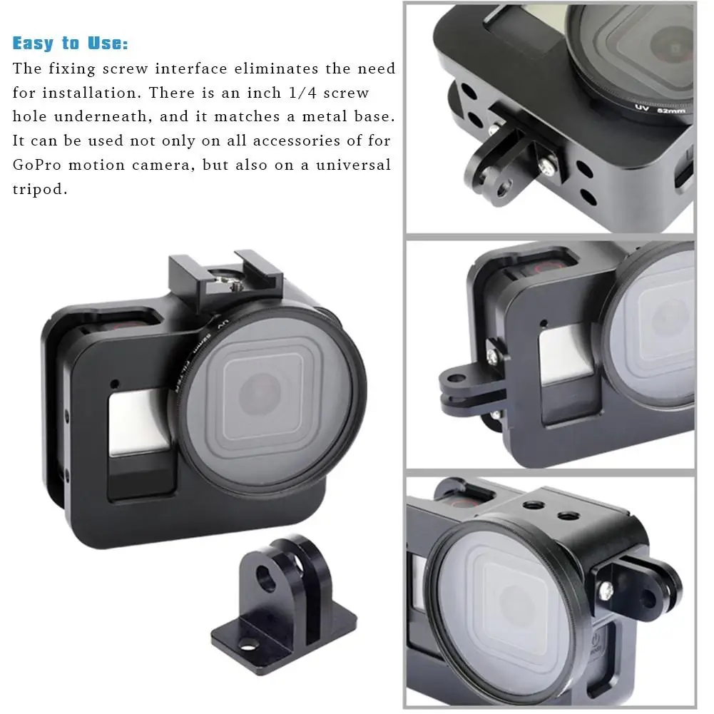 Металлический каркас защитный чехол Набор для GoPro 8 Sports camera Shell 52 мм UV фильтр алюминиевый сплав клетка для кролика чехол для DJI Osmo