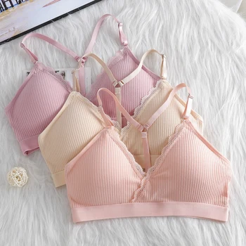 

Underwear Female Cotton Suspenders Beautiful Back Tube Top No Steel Ring Sports Wrapped Chest Gathered Thin Bra For Women