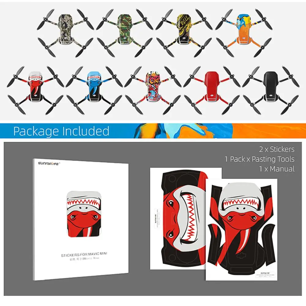 Buy DJI Mavic Mini DIY Creative Kit For DJI Mavic Mini Sticker Set Hand Draw Skin for Mavic Mini Drone Accessories