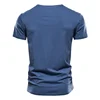 Summer Top Quality Cotton T Shirt Men Solid Color Design V-neck T-shirt Casual Classic Clothing Tops Tee  3