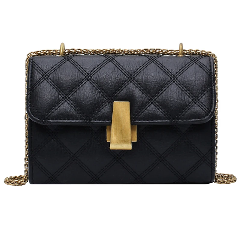 

191222 iVog New Arrival Everyday Ladies Small PU Messenger Shoulder Handbag Quilted Fashion Chain Hand Bags for Women 2019