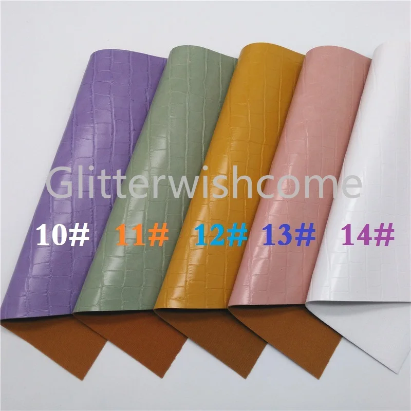 Glitterwishcome 21X29 см A4 Размер крокодиловая кожа искусственная кожа ткань, синтетическая кожа ткань листы, ПУ для бантов, GM499A