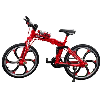 

Mini 1:10 Alloy Bicycle Model Diecast Metal Finger Mountain Bike Racing Toy Bend Road Simulation Collection Toys For Children