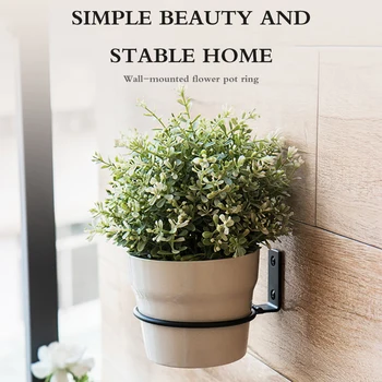 

Wall Mount Flower Pot Ring Balcony Flower Rack Iron Flower Pot Holder Hanging Planting Basin Shelf