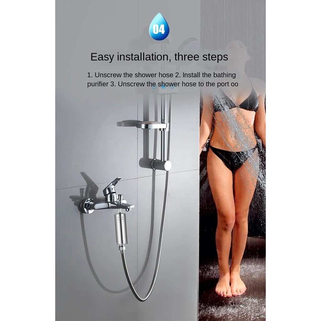 Shower Head Filter Removes Chlorine Fluoride Heavy Metals Softener Hard Water Bath Filtration for Bath Care