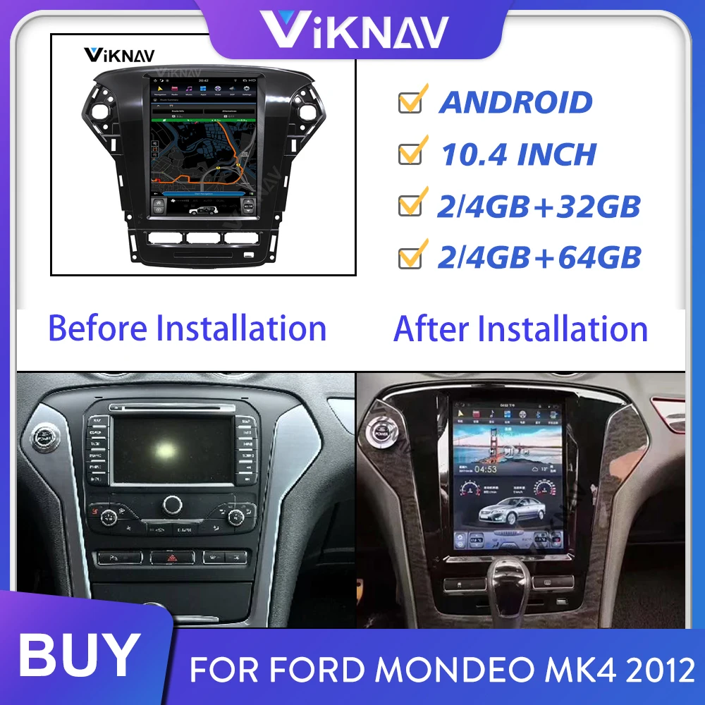 Автомагнитола на Android аудиоплеер для Ford Mondeo mk4 2012 автомобильный мультимедийный