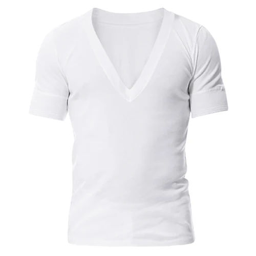 남성용 플러스 사이즈 반팔 언더셔츠, 딥 V넥, 화이트 티셔츠, 모달 5XL 6XL, 2020 여름, 모달 언더셔츠, 탑 티 3003 2
