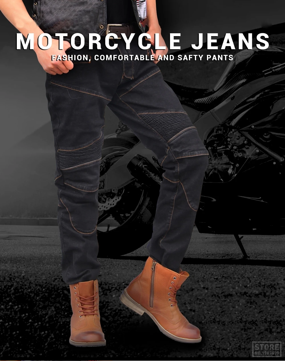 Motorcycle Pants Moto Protection Motocross Jeans Rodilleras Moto Jeans Men Motorcycle Motocross Pants Four Seasons Breathable