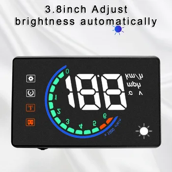 

L2 HUD Car Head-up Display OBD2 3.5 Inch Overspeed Warning Alarm System
