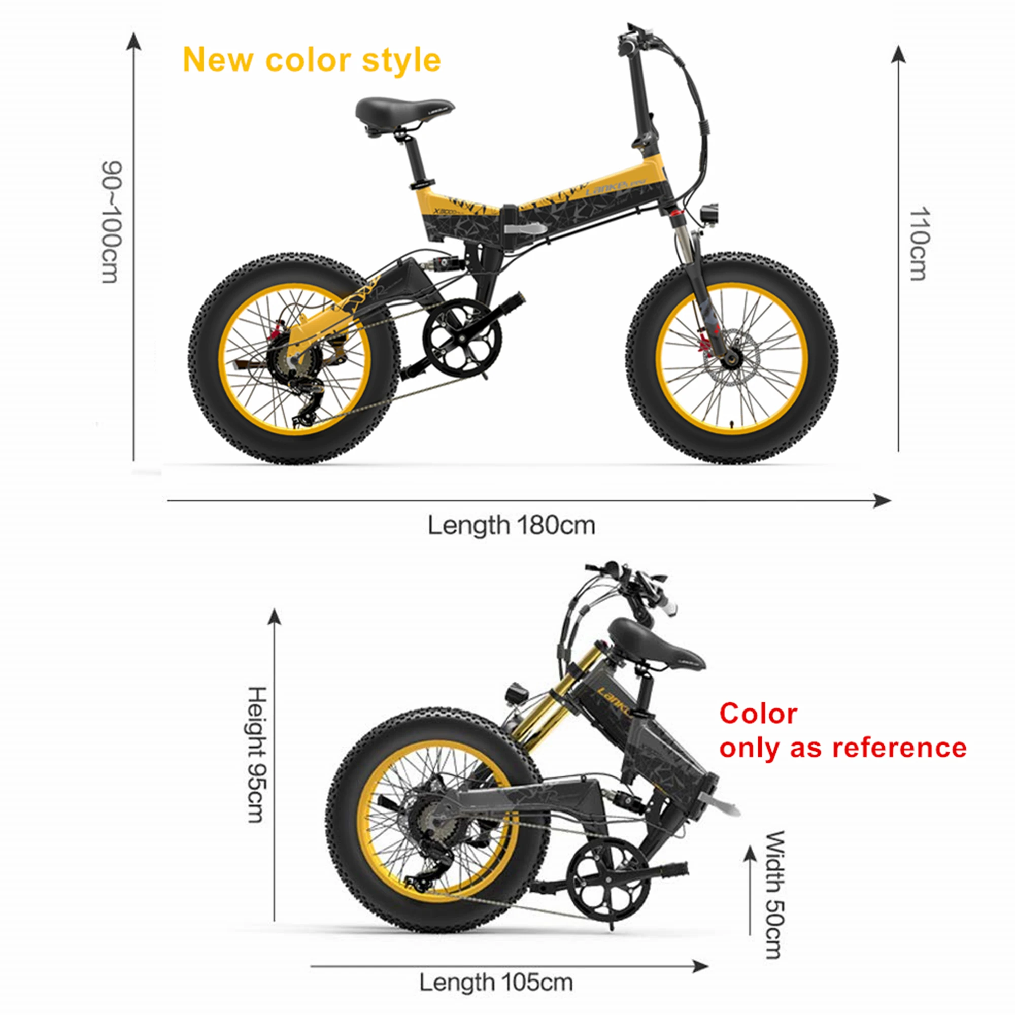 X3000plus-up 1000w Folding E-bike, 20 