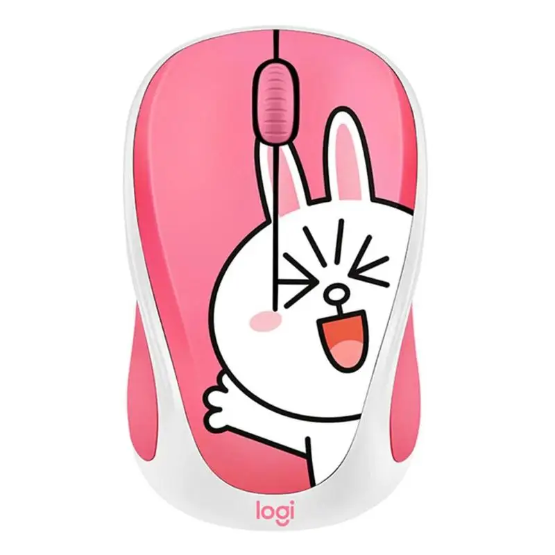 Беспроводная мышь logitech LINE FRIENDS, 2,4 ГГц, мини-мультипликационный usb-приемник, оптическая сенсорная игровая мышь для офиса, для ПК, ноутбука