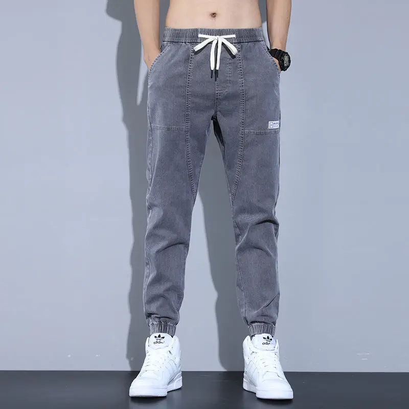 Men's Casual Haren Trousers Ankle Banded Cargo Pants 