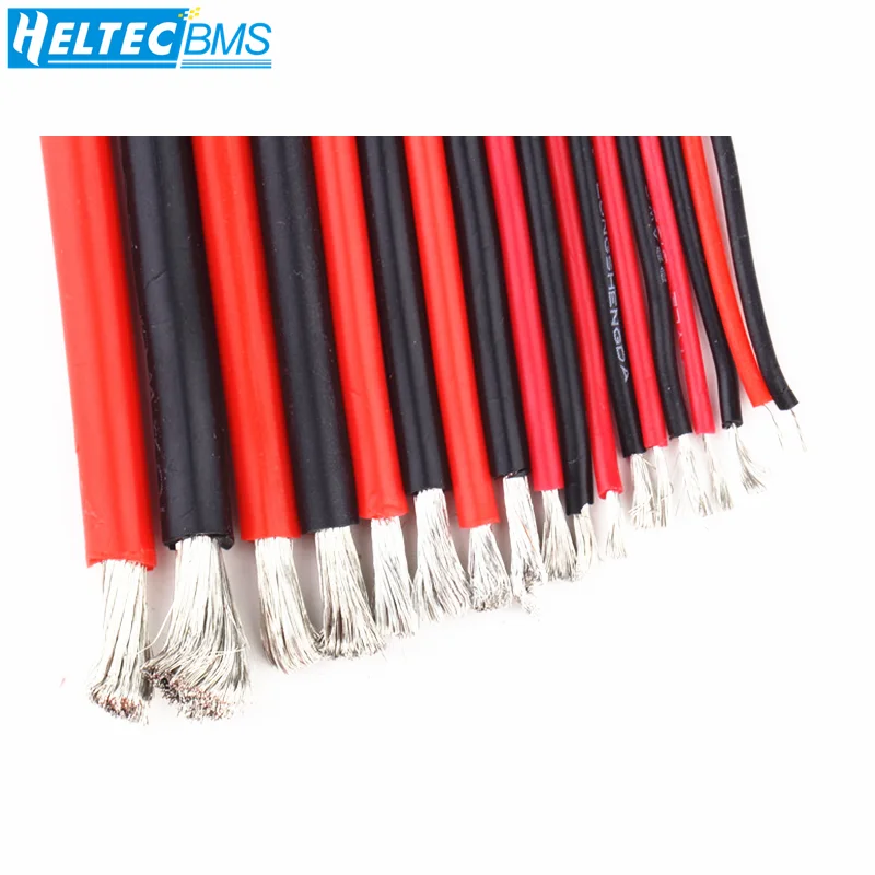 

1 Meter Red and 1Meter Black Silicon Wire 8AWG 10AWG 12AWG 14AWG 16AWG 18AWG 22AWG Heatproof Soft Silicone Silica Gel Wire Cable