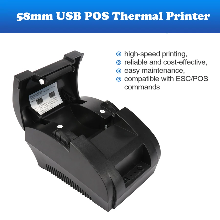 58 мм Мини Bluetooth POS термопринтер для чеков билетов Inkless Принтер 90 мм/секция ESC/POS USB