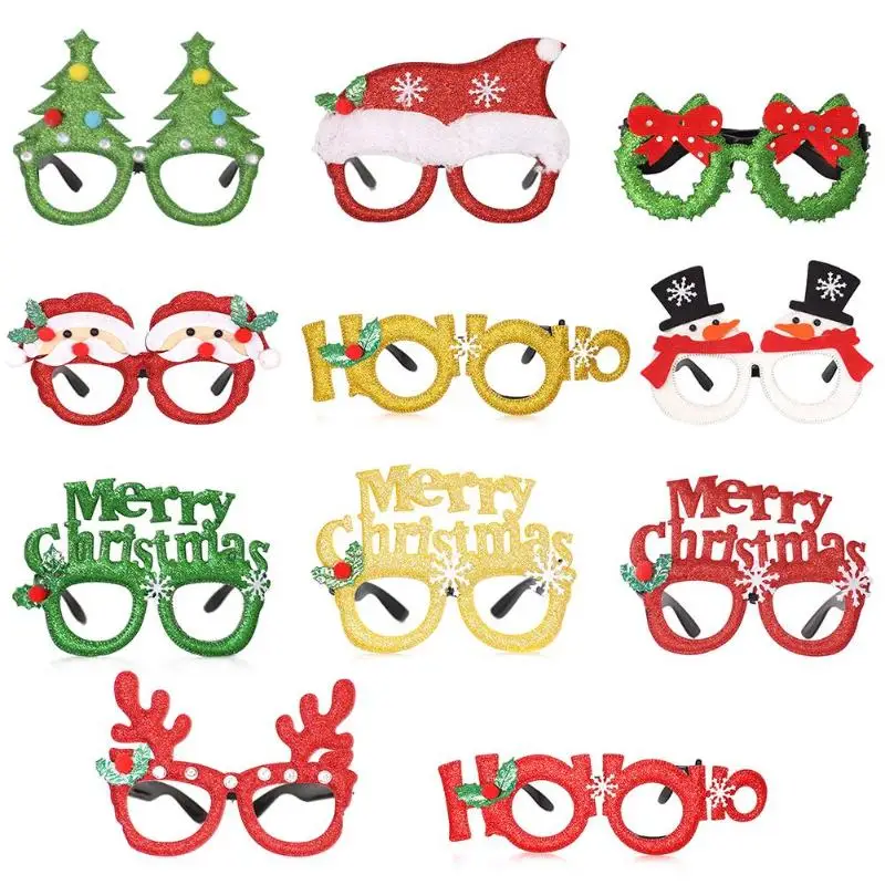 Рождественские украшения игрушки для взрослых детей Санта-Клаус Снеговик очки с рогами Рождественские солнцезащитные очки вечерние косплей реквизит