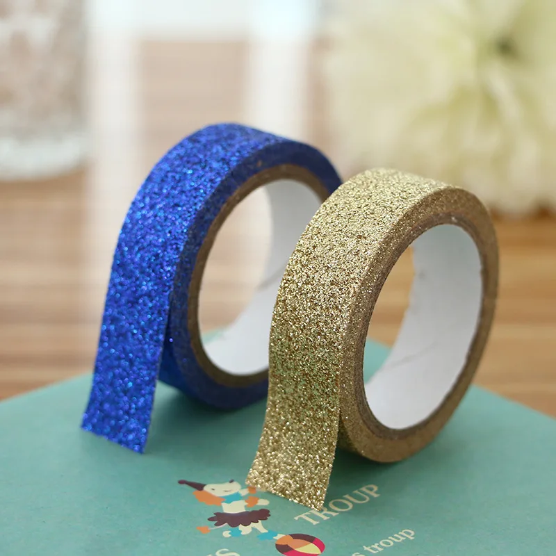 Glitter Washi Paper Tape Sticker  Glitter Washi Adhesive Tape - 5  Rolls/set Colorful - Aliexpress