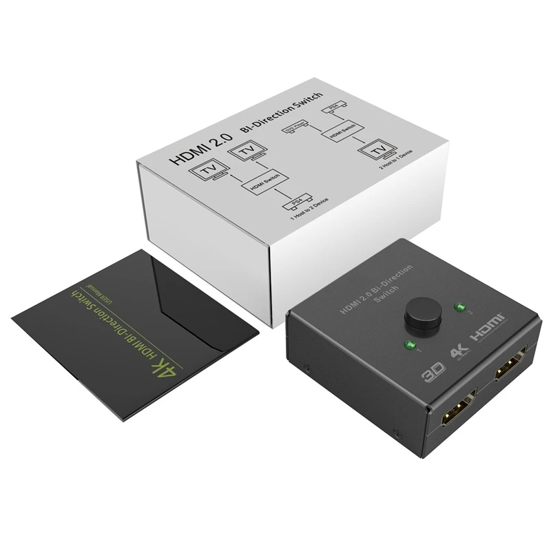 HDMI коммутатор 2 порта двусторонний ручной переключатель 2x1/1x2 HDMI концентратор-HDCP сквозной-Sup порты Ultra HD 4K 3D 1080P