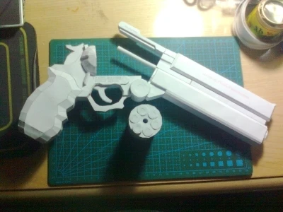3d紙モデル白リボルバー銃1 1スケール手作りおもちゃ Paper Model 3d Paper Modelpaper Model Toy Aliexpress