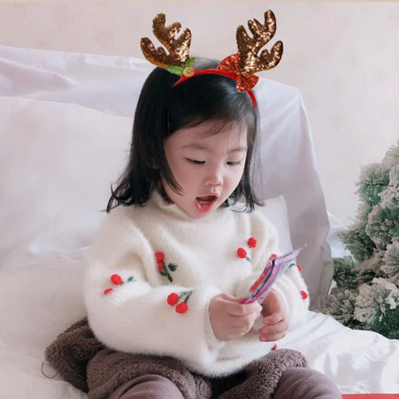 Headband Antler Decoration Chrisrmas Ornament Performance Headband Xmas Gift Adult Kids Head Accessories Antlers Craft Cute