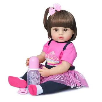 

55cm Realistic Doll Full Soft Vinyl Toddler Babies Lifelike Cute Girl Accompany Toy Birthday Christmas Gifts