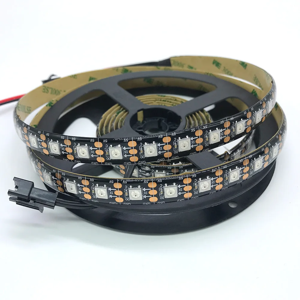 Ws2812b 5V 74 светодиодный s индивидуальные адресная система цифровой светодиодный полосы SK6812 интеллигентая(ый) RGB светодиодный лента программируемые пиксельный светодиодный лента