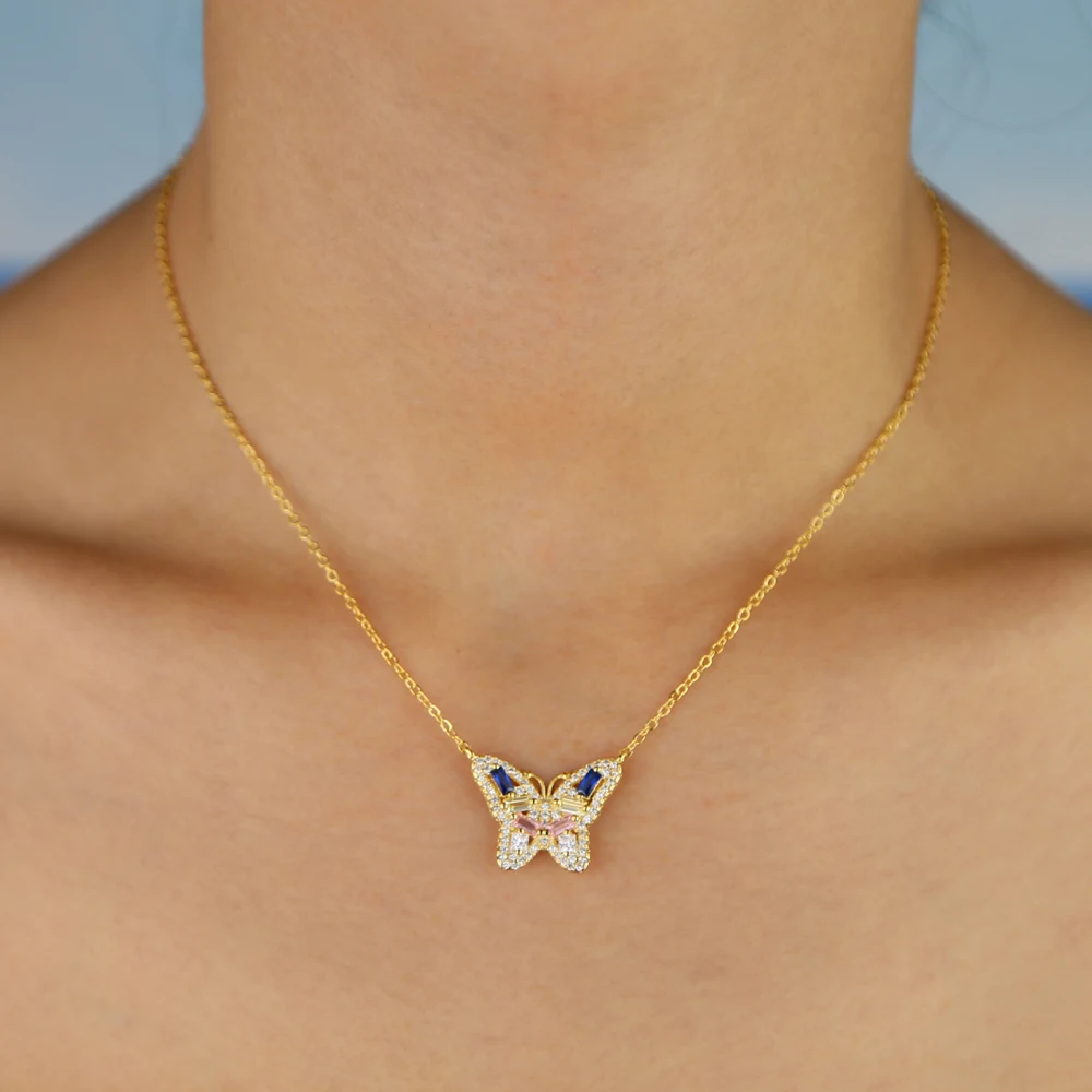 Pastel-Colorful-cz-Butterfly-Necklace-Ring-set-Gold-Color-Gorgeous-Beautiful-Lovely-Animal-design-fashion-Jewelry (2)