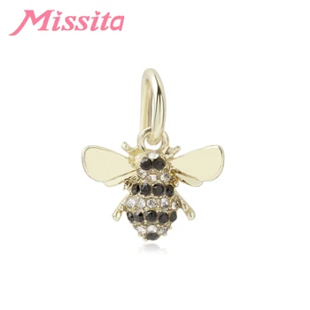 

MISSITA Vintage Crystal Bee Charm fit Pandora Bracelets for Women Charm DIY Jewelry making Accessories Gift