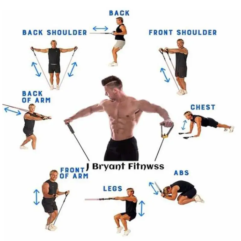 11pcs Fitness Pull Rope Resistance Bands Latex Strength Gym Equipment for Home Elastic Exercises Body Fitness Workout Equipment