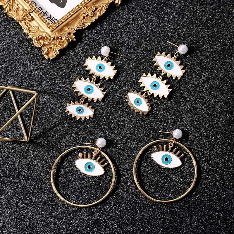 

Artilady Evil Eye Crystal Drop Earrings for Women Statement Earring Birthday Jewelry Gift Drop Shipping