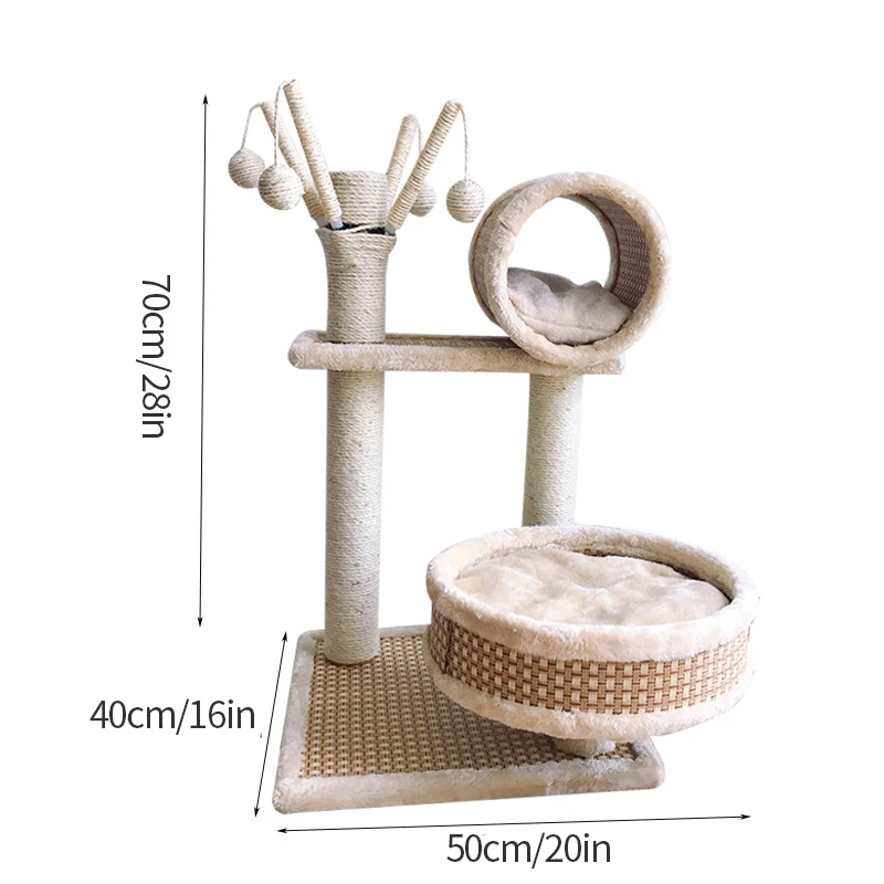 Кошачья альпинистская рама игрушки для кошек интерактивные с подвесным шаром кошки скалолазание дерево кровать мягкая удобная сизальная веревка шлифовальный Кошачий коготь