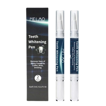 

MELAO 2PCS/Set Teeth Whitening Pen Removing Bad Breath Bleach Bright White 3D Oral Hygiene