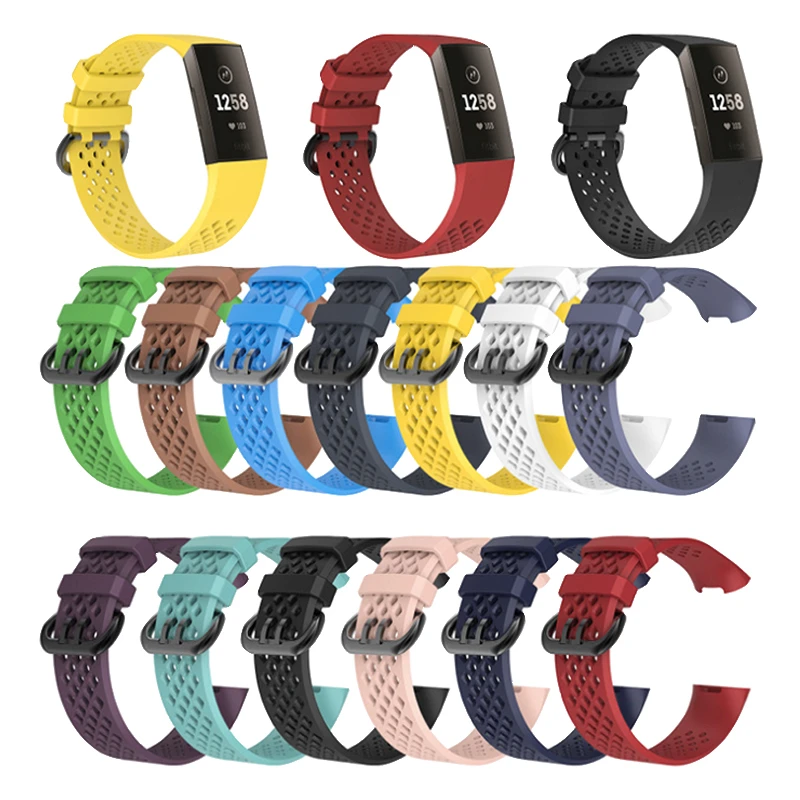 

Solid Silicone Watch Strap For Fitbit Charge 3 Replacement Smart Watch Bands Rubber for Fitbit Charge Wrist Bracelet Sport Strap