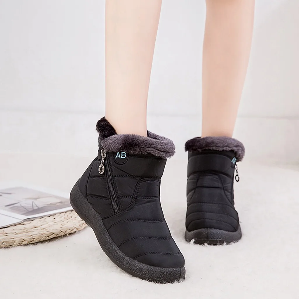 Новые зимние сапоги Для женщин ботинки до лодыжки зимняя Водонепроницаемый зимняя теплая обувь; обувь, сапоги женские уличные повседневные ботинки на плоской подошве