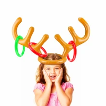 Надувной Санта Забавный оленьи рога кольцо для шляпы Toss Рождество праздник партии игры поставки игрушки Рождество открытый надувные