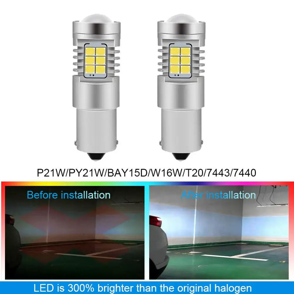 1x P21W светодиодный PY21W BAY15D T20 7443 1157 P21/5W W21W W21/5W W16W BA15S 5 W 7440 1156 BUA15S T15 для E60 E90 F10 F30
