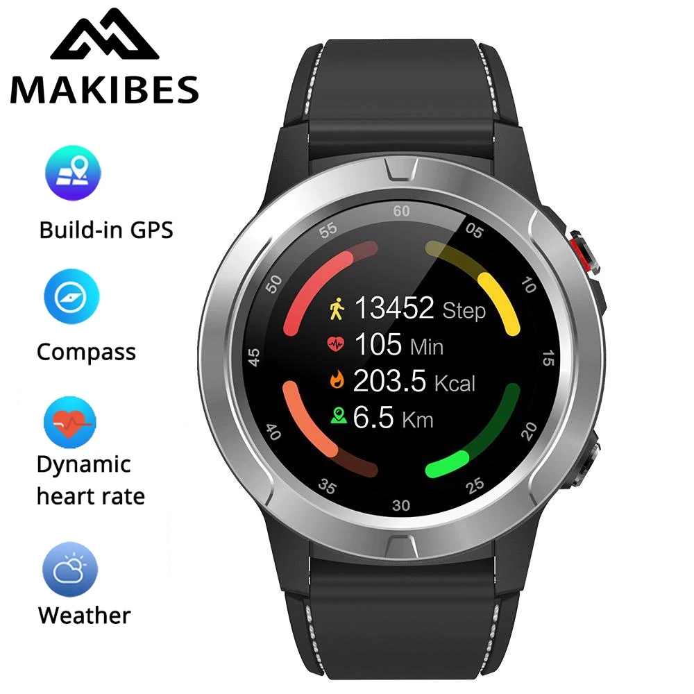 Makibes M4 умные часы для мужчин компас gps Smartwatch многоязычные IP67 водонепроницаемый монитор сердечного ритма часы напоминание о вызове сообщения