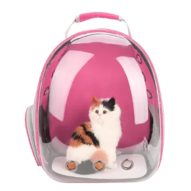 Черный Beautiful Breathable Portable Pet Carrier Bag Outdoor Travel puppy cat bag Transparent Space Pet Backpack Capsule - Цвет: Черный