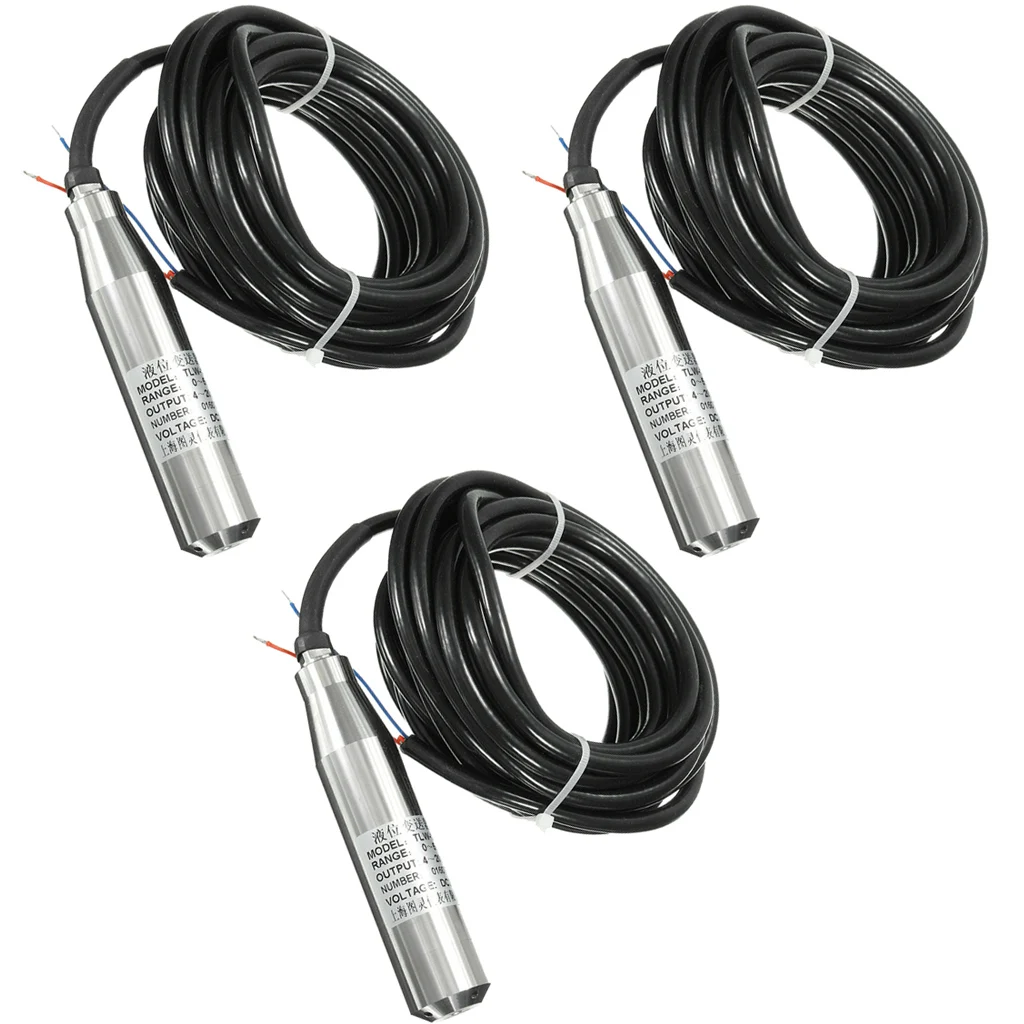 3pcs Hydrostatic Water Tank Liquid Level Sensor Transmitter Submersible 0-5mH2O